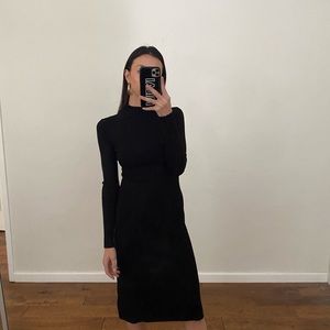 Petal and pup black ribbed dress